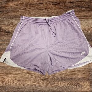 Nike Lavender and White Women's Athletic Shorts